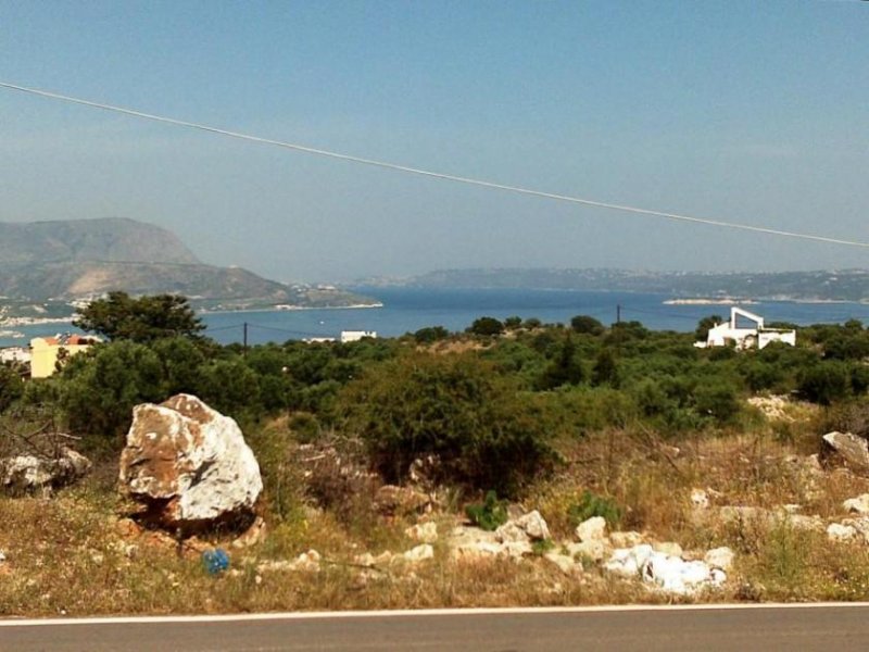 Kokkino Chorio Blick über die Bucht von Souda Kreta Grundstück kaufen